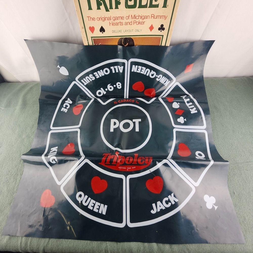 VINTAGE Tripoley Mat Only COMPLETE Cadaco 1969 Michigan Rummy Poker‎ No 111